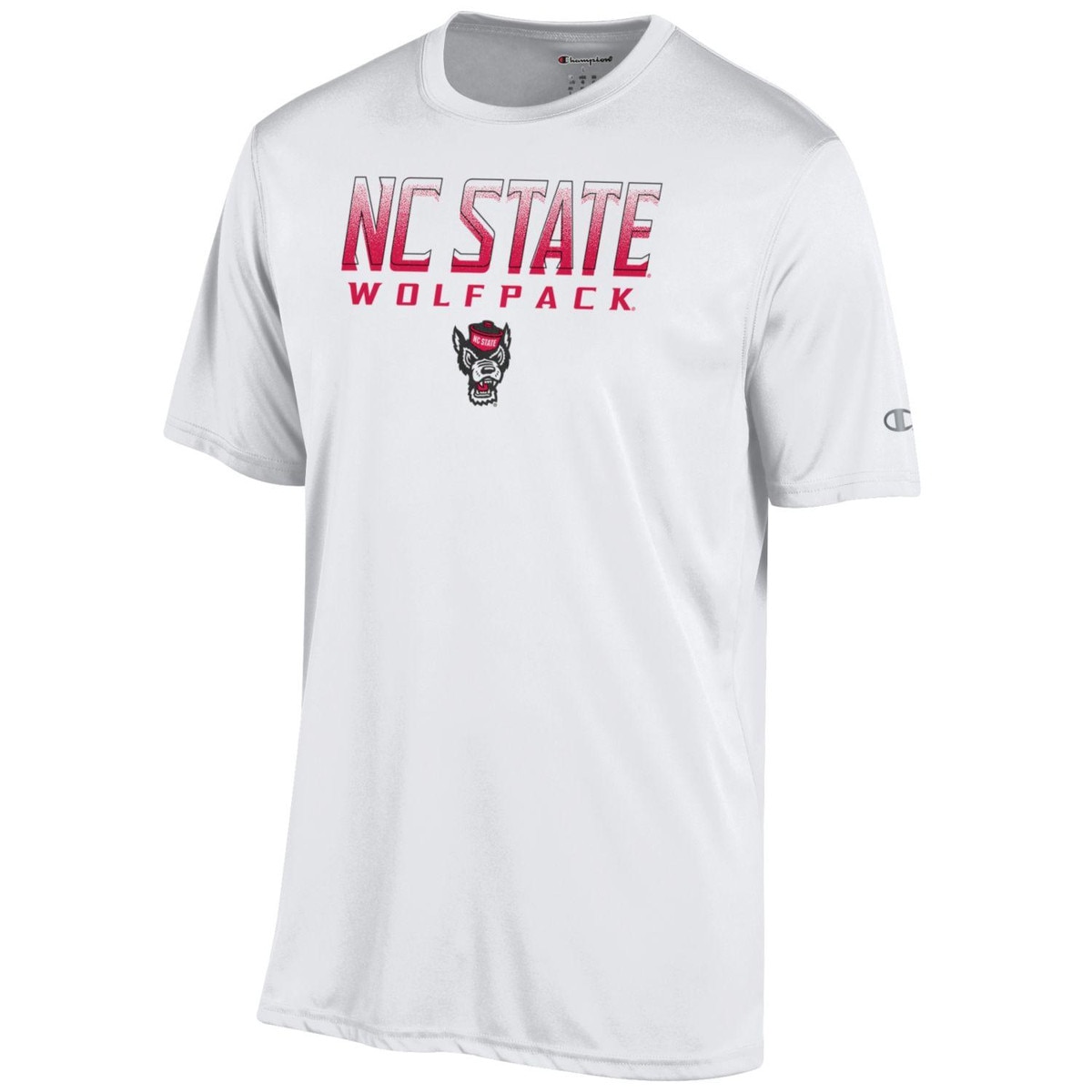 White Short Sleeve Poly Tee - NC St